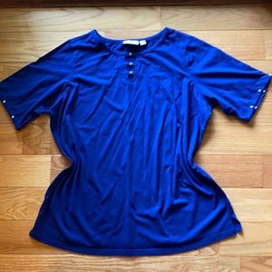 NWOT Quacker Factory Navy Top with Bling